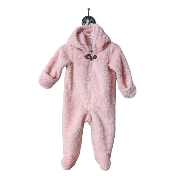 Carter's Baby 9M Clothing Outfit Girls Hooded Sherpa Bunting Pink Bear - Picture 14 of 14